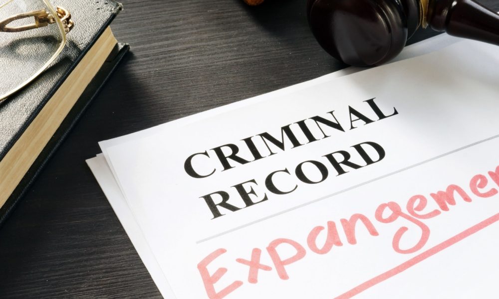 Expunge of criminal record. Expungement written on a document.